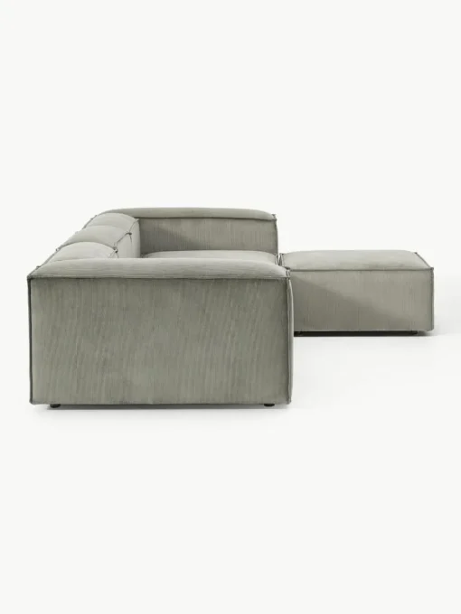 Modulares Sofa Lennon (4-Sitzer) aus Cord mit Hocker (links/rechts)