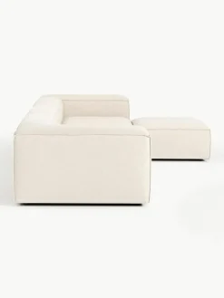 Modulares Sofa Lennon (4-Sitzer) aus Leinen-Mix mit Hocker (links/rechts)