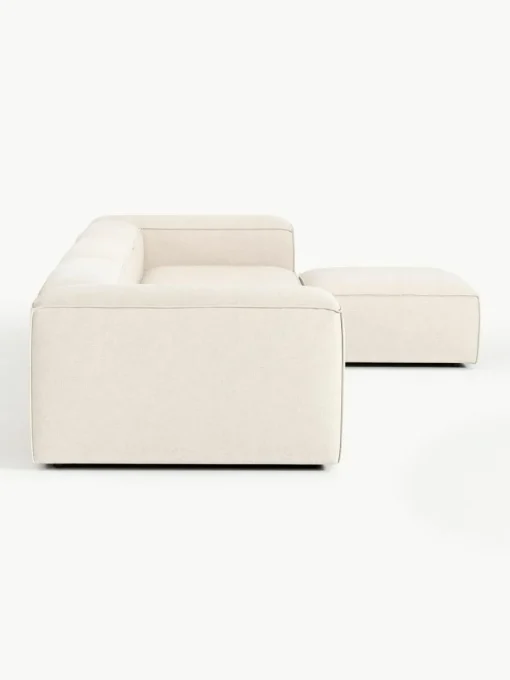 Modulares Sofa Lennon (4-Sitzer) aus Leinen-Mix mit Hocker (links/rechts)
