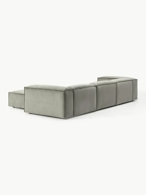 Modulares Sofa Lennon (4-Sitzer) aus Cord mit Hocker (links/rechts)