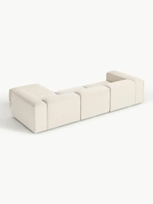 Modulares Sofa Lennon (4-Sitzer) aus Leinen-Mix mit Hocker (links/rechts)