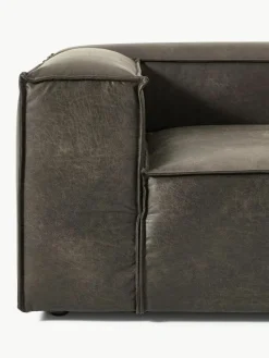 Modulares Sofa Lennon (4-Sitzer) aus recyceltem Leder mit Hocker (links/rechts)