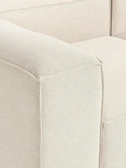 Modulares Sofa Lennon (4-Sitzer) aus Leinen-Mix mit Hocker (links/rechts)