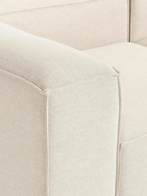 Modulares Sofa Lennon (4-Sitzer) aus Leinen-Mix mit Hocker (links/rechts)
