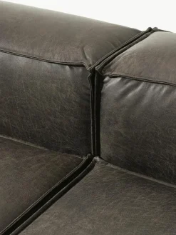 Modulares Sofa Lennon (4-Sitzer) aus recyceltem Leder mit Hocker (links/rechts)
