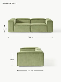 Modulares Sofa Lennon (3-Sitzer) aus Cord