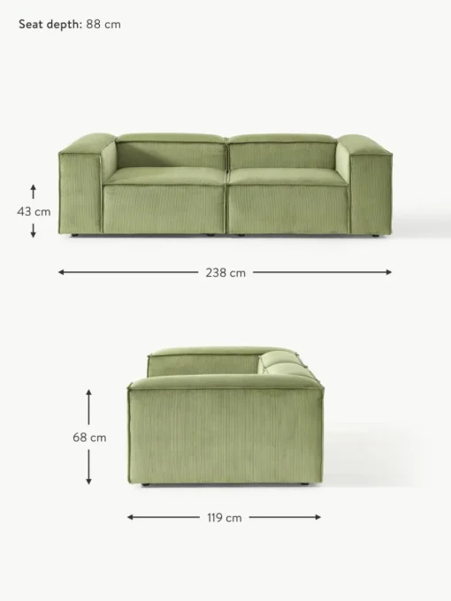 Modulares Sofa Lennon (3-Sitzer) aus Cord