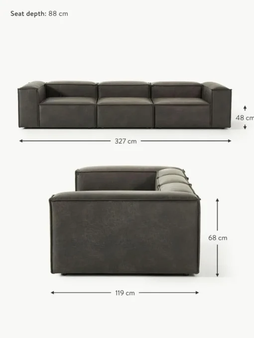 Modulares Sofa Lennon (4-Sitzer) aus recyceltem Leder