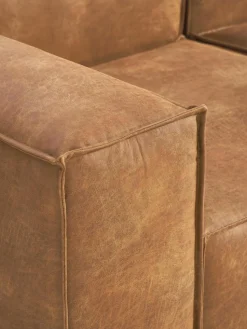Modulares Sofa Lennon (4-Sitzer) aus recyceltem Leder mit Hocker (links/rechts)