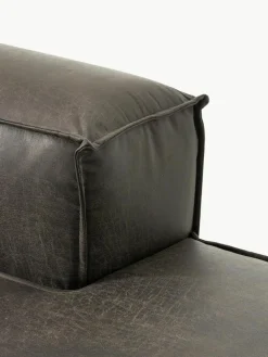 Modulares Sofa Lennon (4-Sitzer) aus recyceltem Leder mit Hocker (links/rechts)