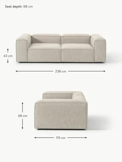 Modulares Sofa Lennon (3-Sitzer) aus Leinen-Mix