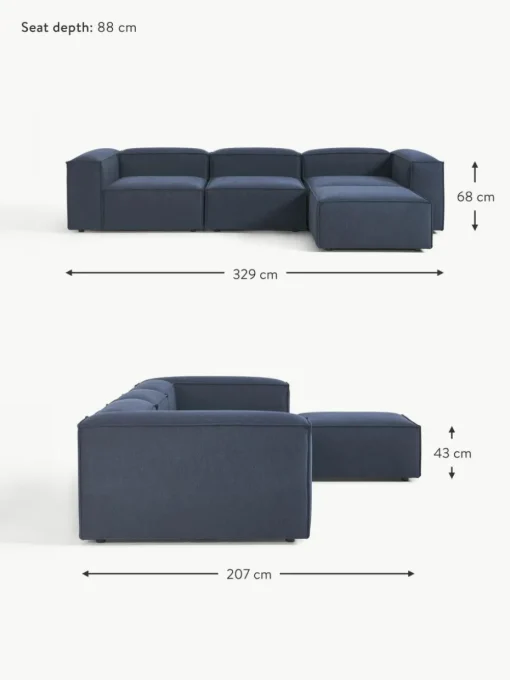 Modulares Sofa Lennon (4-Sitzer) mit Hocker (links/rechts)