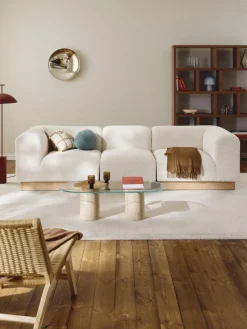 Modulares Sofa Natalie (3-Sitzer) aus Teddy-Bouclé
