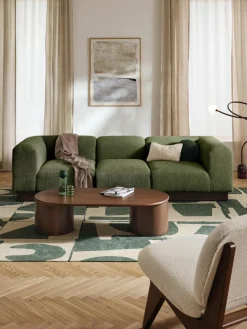 Modulares Sofa Natalie (3-Sitzer) aus Teddy-Bouclé
