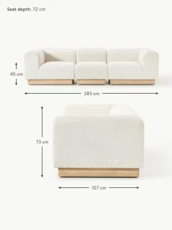 Modulares Sofa Natalie (3-Sitzer) aus Teddy-Bouclé