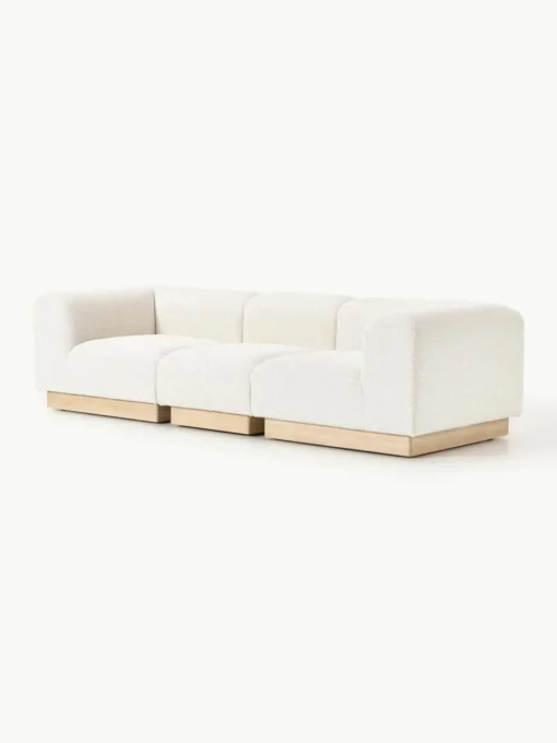 Modulares Sofa Natalie (3-Sitzer) aus Teddy-Bouclé