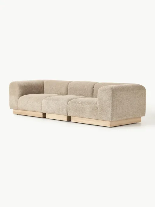 Modulares Sofa Natalie (3-Sitzer) aus Teddy-Bouclé
