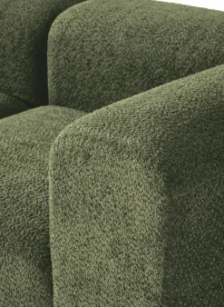 Modulares Sofa Natalie (3-Sitzer) aus Teddy-Bouclé mit Hocker