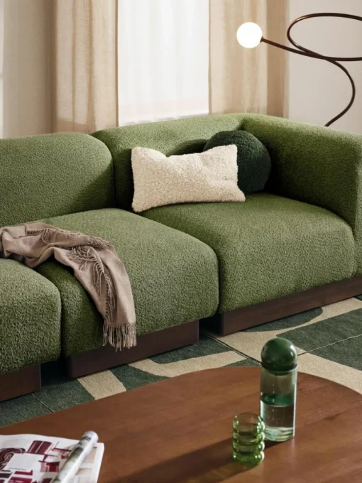 Modulares Sofa Natalie (3-Sitzer) aus Teddy-Bouclé