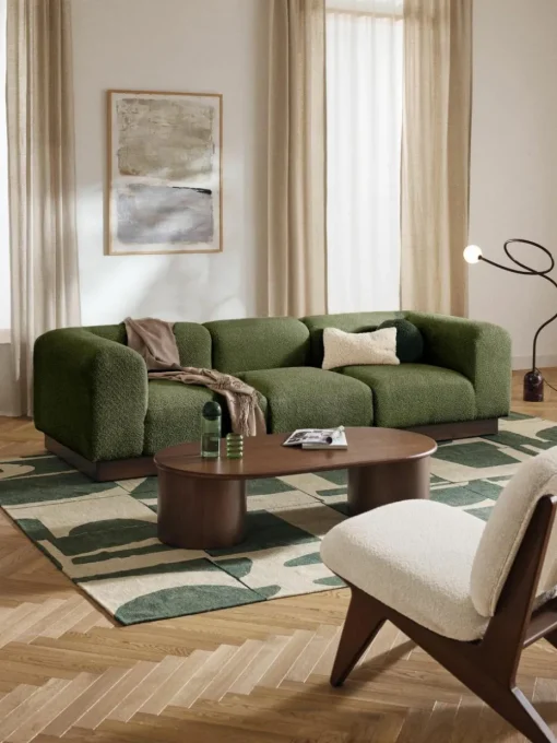 Modulares Sofa Natalie (3-Sitzer) aus Teddy-Bouclé