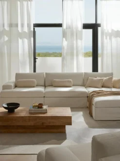 Modulares Sofa Russell (4-Sitzer) mit Hocker (links/rechts)