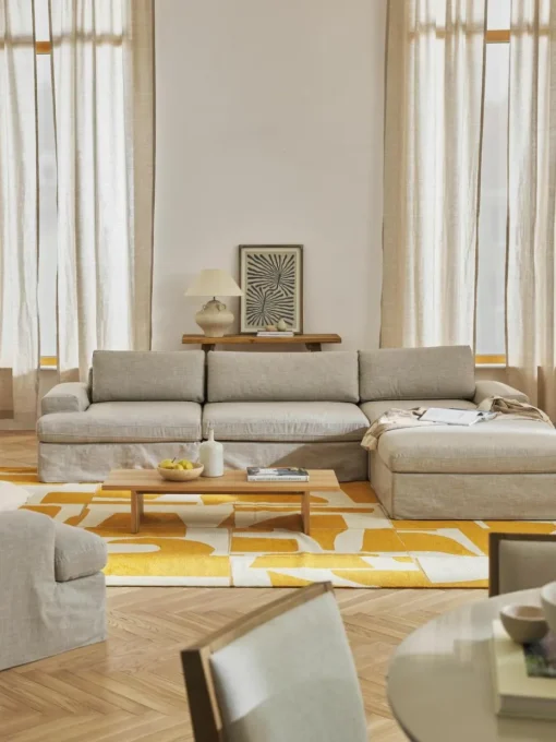 Modulares Sofa Russell (4-Sitzer) mit Hocker (links/rechts)