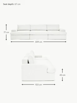 Modulares Sofa Russell (4-Sitzer) mit abnehmbaren Bezügen