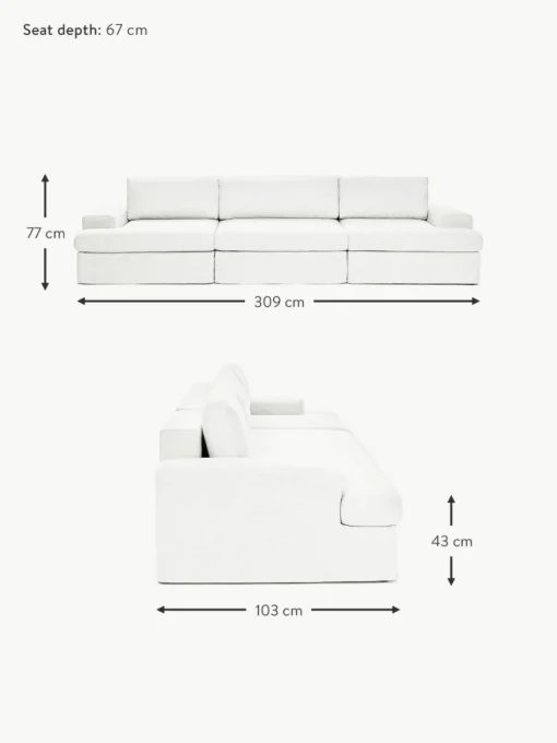 Modulares Sofa Russell (4-Sitzer) mit abnehmbaren Bezügen