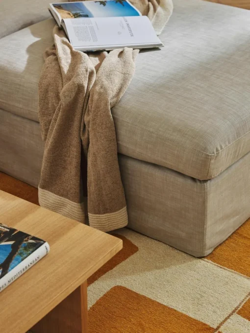 Modulares Sofa Russell (4-Sitzer) mit Hocker (links/rechts)