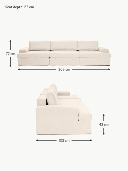 Modulares Sofa Russell (4-Sitzer) mit abnehmbaren Bezügen