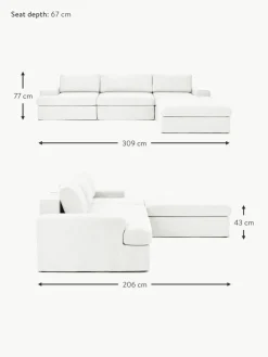 Modulares Sofa Russell (4-Sitzer) mit Hocker (links/rechts)