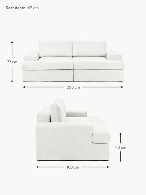Modulares Sofa Russell (3-Sitzer) mit abnehmbaren Bezügen