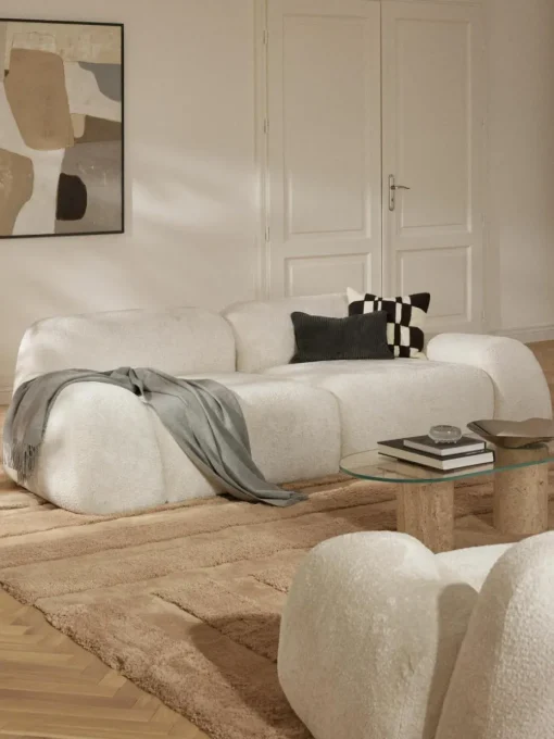 Modulares Sofa Wolke (3-Sitzer) aus Teddy-Bouclé