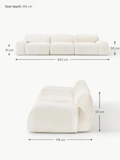 Modulares Sofa Wolke (4-Sitzer) aus Teddy-Bouclé
