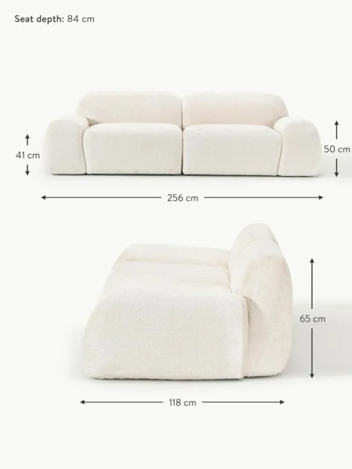 Modulares Sofa Wolke (3-Sitzer) aus Teddy-Bouclé