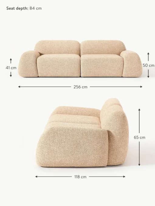 Modulares Sofa Wolke (3-Sitzer) aus Bouclé