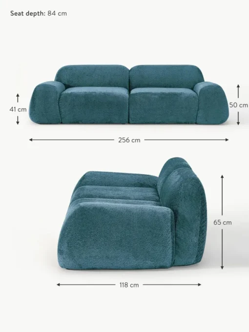 Modulares Sofa Wolke (3-Sitzer) aus Teddy-Bouclé