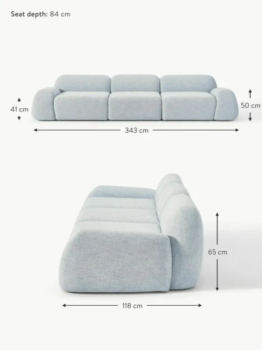 Modulares Sofa Wolke (4-Sitzer) aus Bouclé