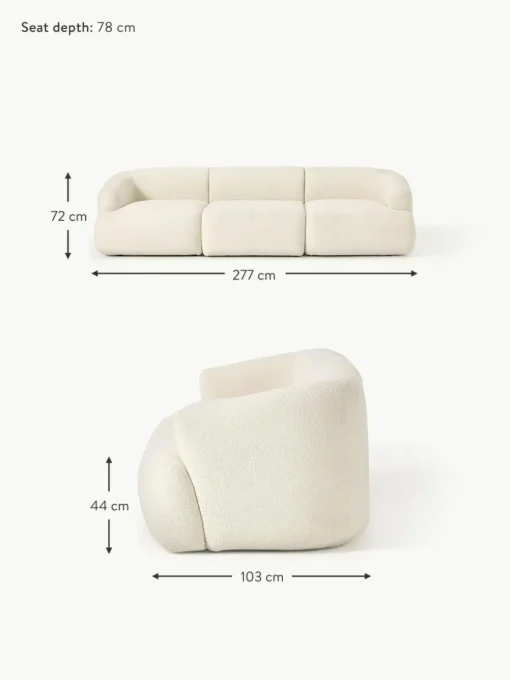 Modulares Teddy-Sofa Sofia (3-Sitzer)