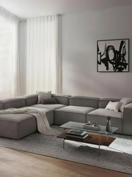 Modulares XL-Ecksofa Lennon aus Bouclé