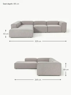 Modulares XL-Ecksofa Lennon aus Bouclé