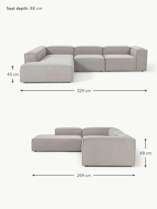 Modulares XL-Ecksofa Lennon aus Bouclé