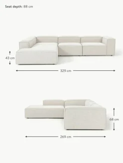 Modulares XL-Ecksofa Lennon aus Bouclé