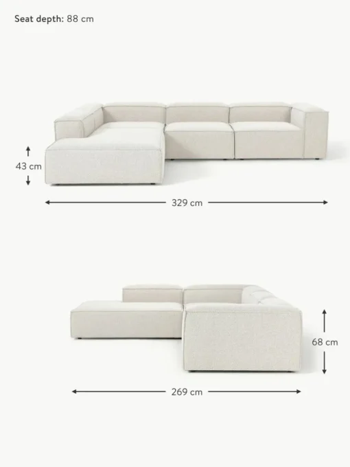 Modulares XL-Ecksofa Lennon aus Bouclé