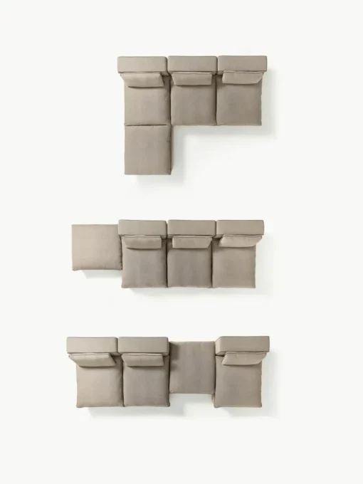 Modulares XL-Sofa Felix mit Hocker