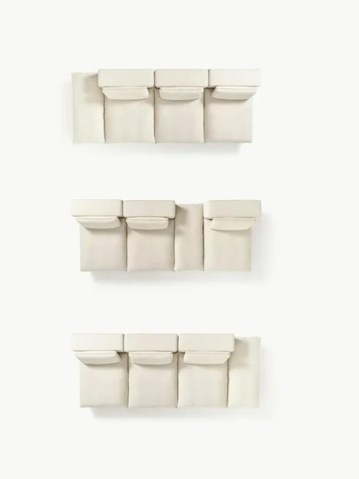 Modulares XL-Sofa Felix (3-Sitzer) mit Hocker