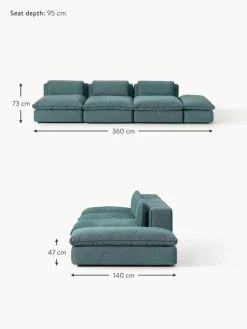 Modulares XL-Sofa Felix (3-Sitzer) mit Hocker