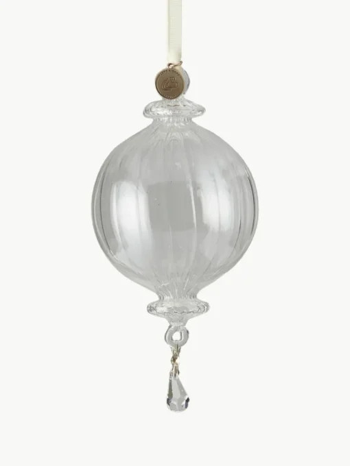 Mundgeblasene Baumanhänger Genuine, H 16 cm, 6 Stück