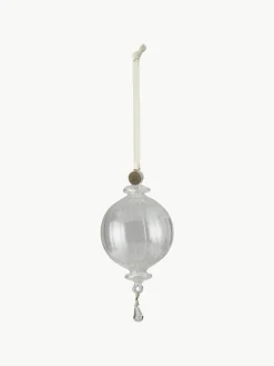 Mundgeblasene Baumanhänger Genuine, H 16 cm, 6 Stück