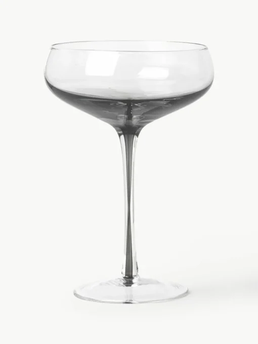 Mundgeblasene Champagnerschalen Smoke mit Farbverlauf, 4 Stück